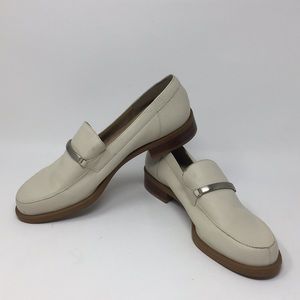 Bone Color Leather Loafer Inspired Slide on 8.5
